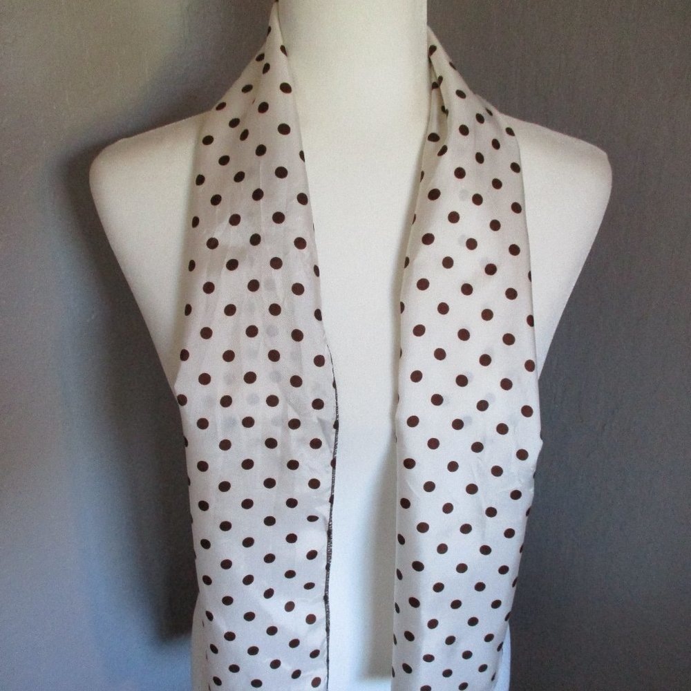 Brown dots oblong scarf